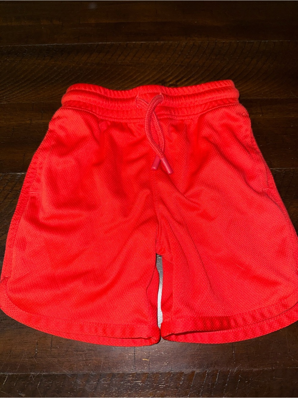 Bright Red Athletic Mesh Shorts